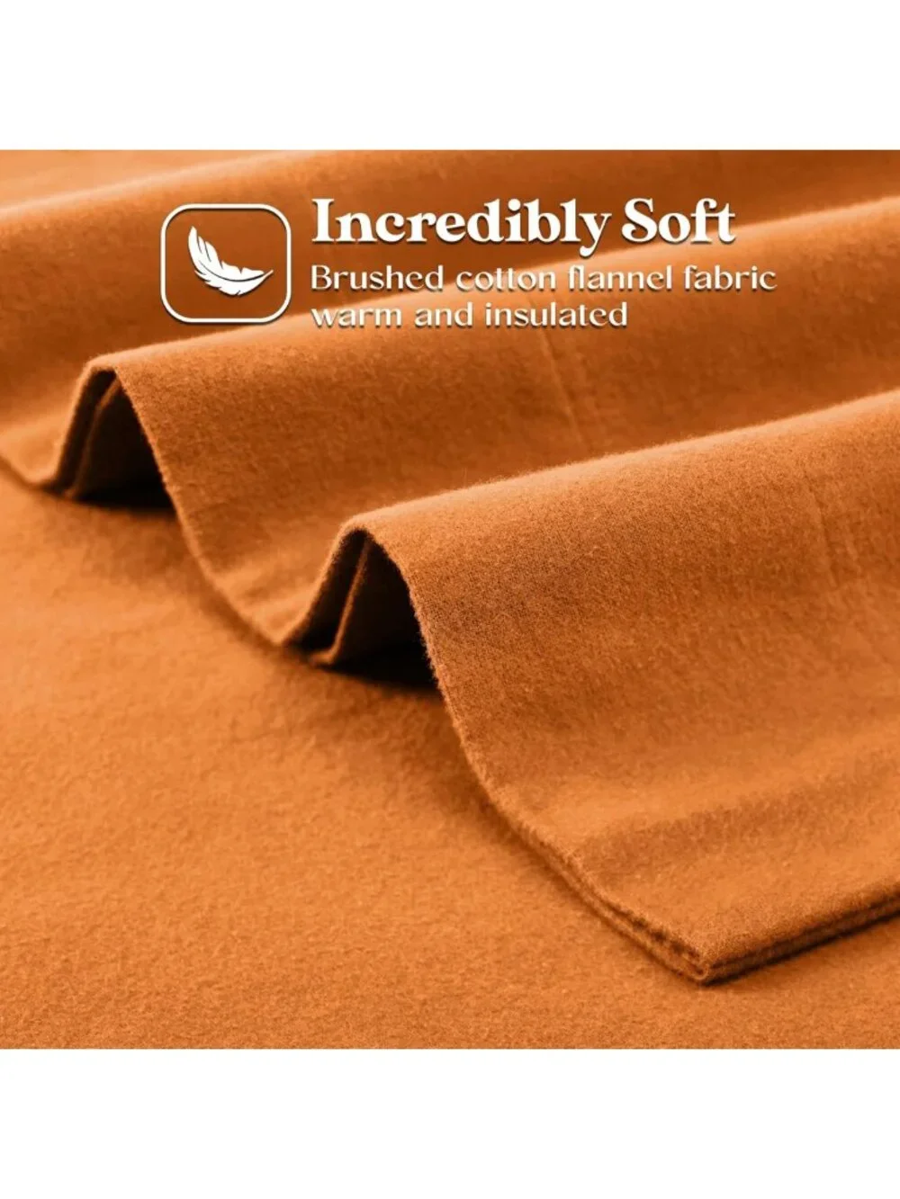 Cozy Flannel Cotton Sheet Set, Warm Bedding, Deep Pocket Fitted, 2 Pillowcases